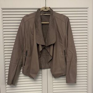 Bagatelle Women's Taupe Faux Leather Jacket